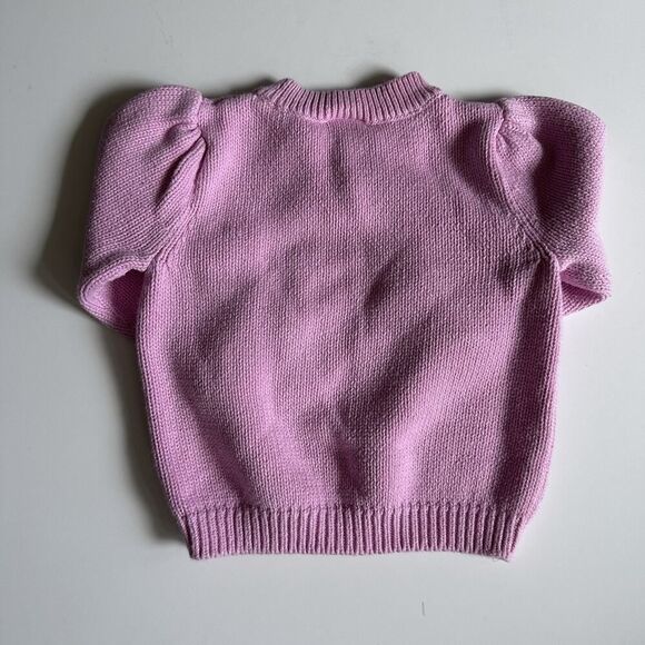 Vintage Talbots Kids Henley Sweater Baby Size 18 Months Pink Bows Flowers - Picture 6 of 8